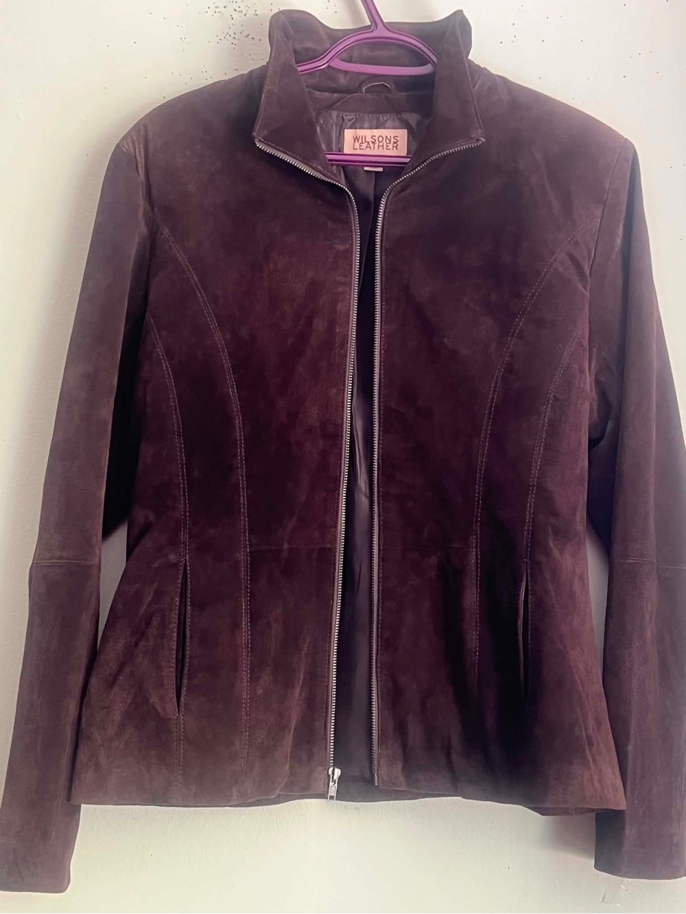 Wilsons Leather Women's Dark Brown Suede Zip Jacket